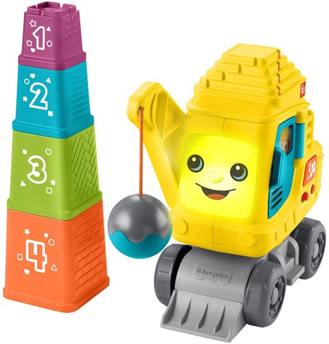 Fisher-Price grue de construction jouet éducatif avec lumières et sons-2