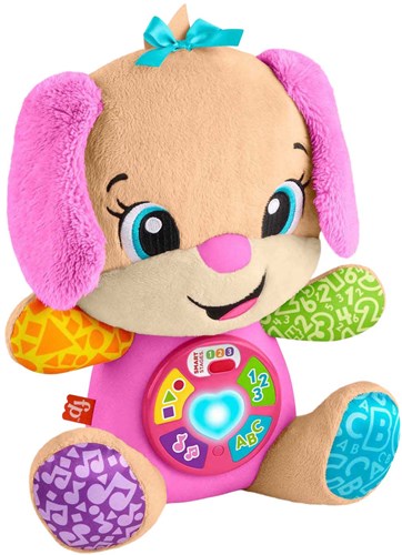 Mattel peluche interactive chien jouet évolutif apprentissage rose-3