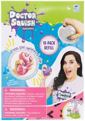 Doctor Squish kit de recharge squishy - 10x squishies TPR, 10x clips jouet créatif