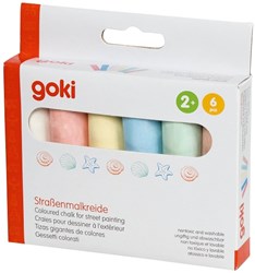 Goki craies de trottoir - jouet d'extérieur coloré 6 pièces
