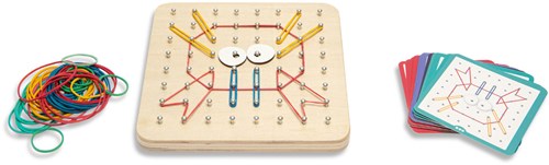 BS Toys Géoboard Bois FSC - Jeu Créatif d'Élastiques pour Enfants-2
