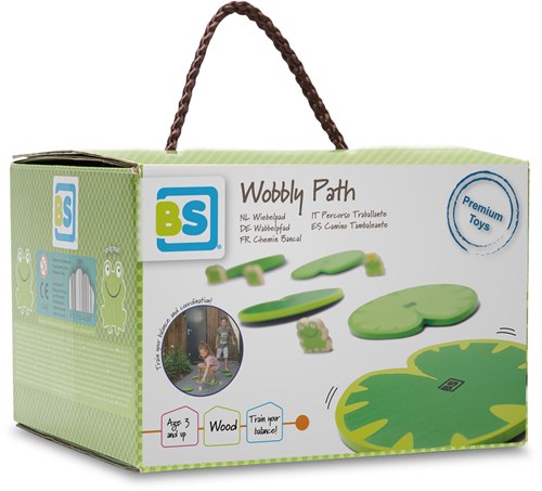 BS Toys jeu d'équilibre wobble pad - jeu de sol en bois pour enfants