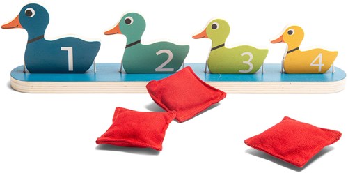 BS Toys Canards en Ligne - Jeu de lancer pour enfants - Jouet en bois