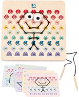 BS Toys jeu de laçage en bois jouet éducatif avec cartes à codes couleur-2