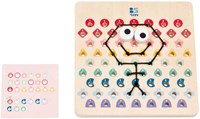 BS Toys jeu de laçage en bois jouet éducatif avec cartes à codes couleur-3