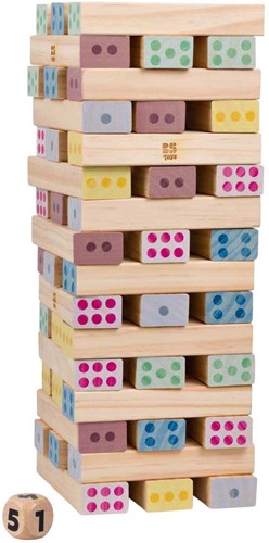 BS Toys Tour Numérique en Bois - Jeu d'Adresse Éducatif 46pcs