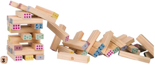BS Toys Tour Numérique en Bois - Jeu d'Adresse Éducatif 46pcs-3