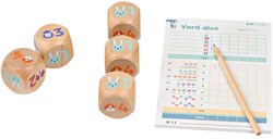 BS Toys jeu de dés en bois Yatzy Junior avec bloc de score et crayon