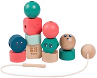 BS Toys perles en bois jouet enfant - jeu éducatif à enfiler 13 pièces