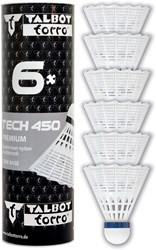 Schildkröt volants de badminton nylon blanc 6 pièces vitesse moyenne