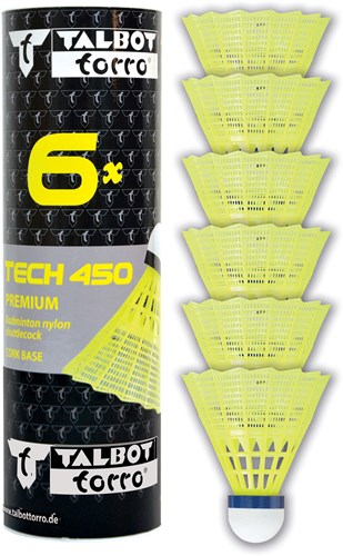 Schildkröt volants de badminton nylon 6 pièces jaune qualité moyenne