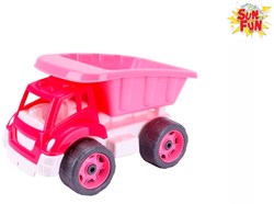Camion-benne jouet bac à sable rose 32cm pour s'amuser dehors