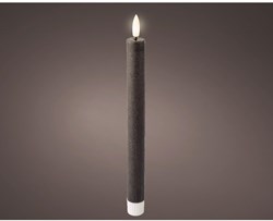 Lumineo bougies LED de table set cire grise 24,5cm - décoration chaleureuse