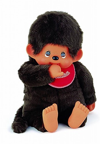 Monchhichi Garçon avec bavoir rouge (80cm)
