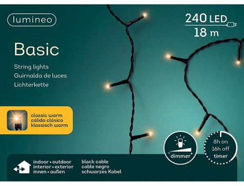 Lumineo guirlande de Noël LED extérieur 240 lumières blanc chaud écoénergétique