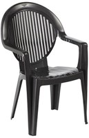Chaise de salle à manger Grosfillex Fidji anthracite plastique empilable jardin