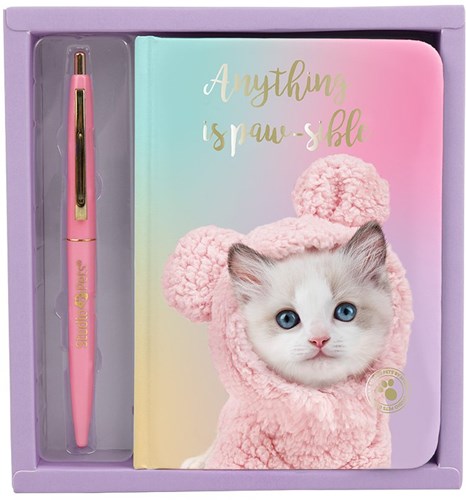 Studio Pets carnet avec stylo - cadeau design chat coloré A6