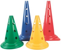 Megaform cône de sport 30 cm avec trous jaune - matériel d'entraînement