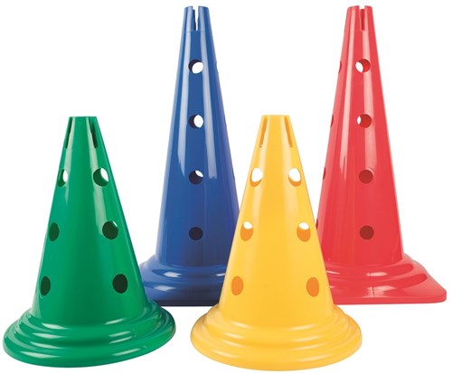 Megaform cône de sport 30 cm avec trous jaune - matériel d'entraînement