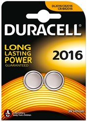 Duracell pile bouton lithium CR2016 3V lot de 2 pack avantage
