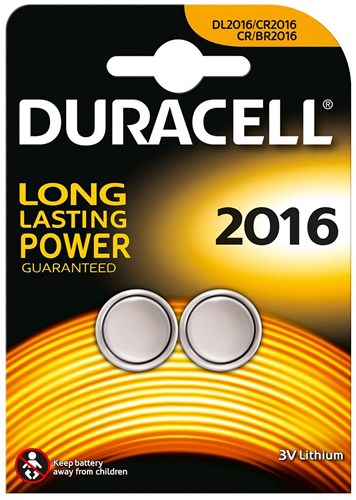 Duracell pile bouton lithium CR2016 3V lot de 2 pack avantage