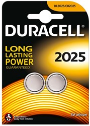 Duracell pile bouton CR2025 3V lithium 2 pièces autonomie prolongée