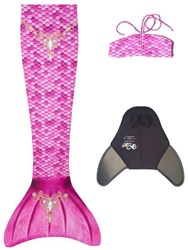Kuaki queue de sirène Princess set rose taille S pour enfants