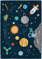 Tapis de jeu système solaire éducatif polyester 100x150cm chambre enfant-2