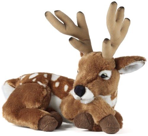 Living Nature peluche cerf avec bois 28 cm jouet en peluche