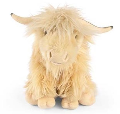 Living Nature peluche vache Highland blanche avec son - jouet en peluche