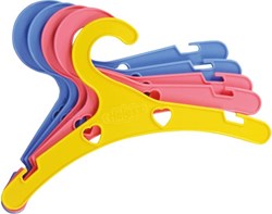 Heless cintres pour vêtements de poupée set plastique - rouge bleu jaune