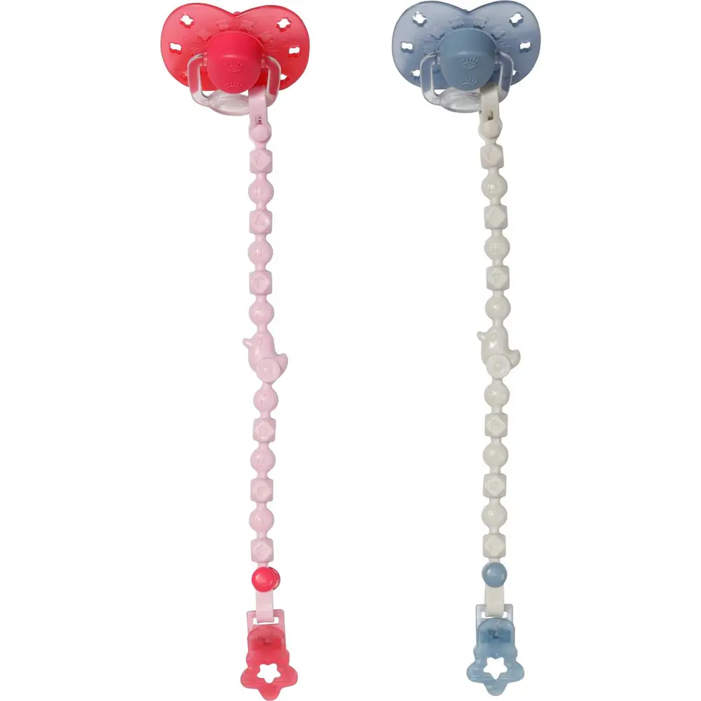 BABY born tétine avec clip accessoire poupée - 2 pièces assorties