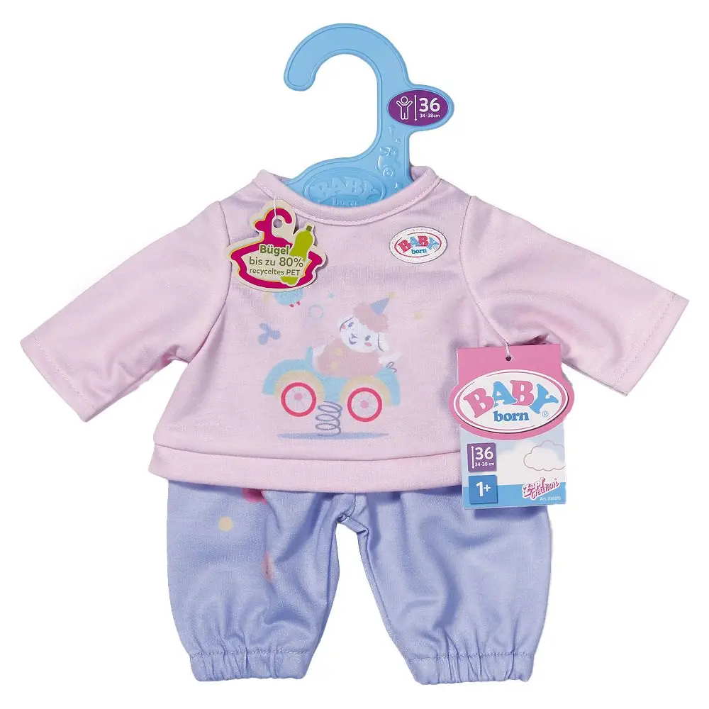 BABY born tenue de jogging vêtements de poupée rose et violet 36 cm sportif