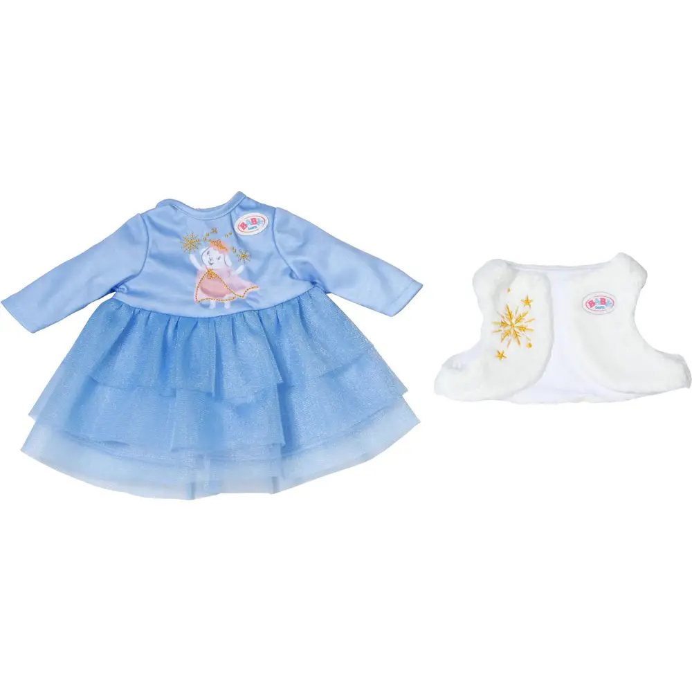 BABY born robe poupée hiver 36cm bleu tulle gilet chaud