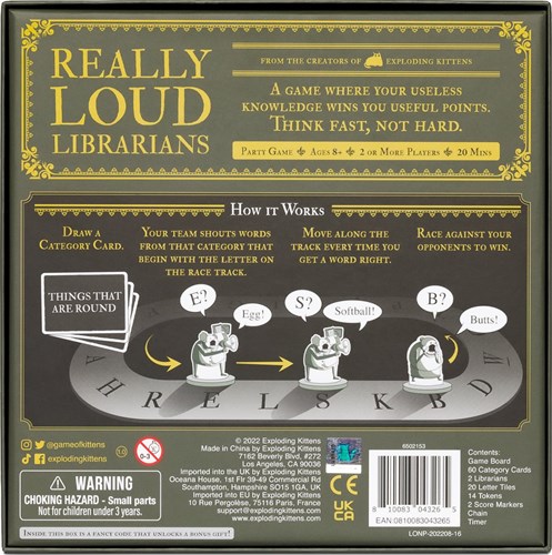 Exploding Kittens jeu de société Really Loud Librarians - Jeu de mots familial-3