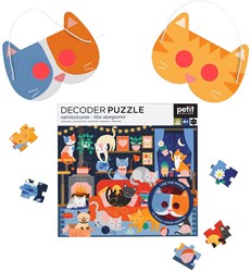 Petit Collage puzzle chats - Puzzle Décodage Catventures 100 pièces