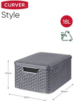 Curver panier de rangement plastique 18L avec couvercle anthracite - élégant et pratique-3