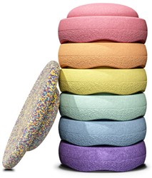 Stapelstein | Arc-en-ciel | Pastel | Ensemble 6+1 | 6 + TABLEAU CONFETTI PASTEL
