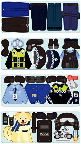 Mieredu boîte à puzzle magnétique police - jouet éducatif enfants-3