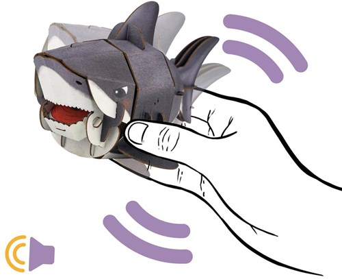 Mieredu puzzle 3D requin - jouet éducatif avec effet sonore-3