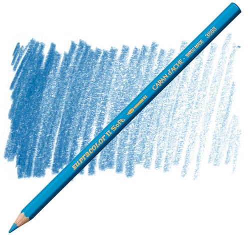 Caran d'Ache crayon aquarelle bleu - Supracolor bleu jean HB-2