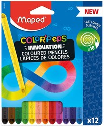 Quantore crayons de couleur set 12 couleurs - Maped Color Peps Infinity ergonomique