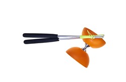 Eureka jouet diabolo caoutchouc avec baguettes aluminium - orange - jonglage