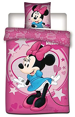 Disney housse de couette Minnie Mouse - lit simple rose 140x200cm polyester