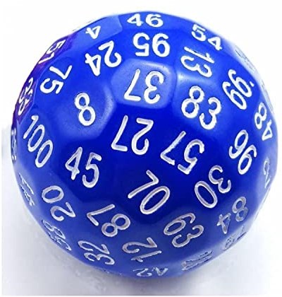 Foam Brain Games dé 45mm D100 bleu jouet éducatif