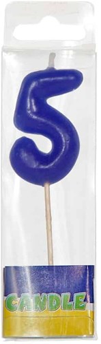 Folat bougie d'anniversaire chiffre 5 - bougie de luxe en couleurs vives