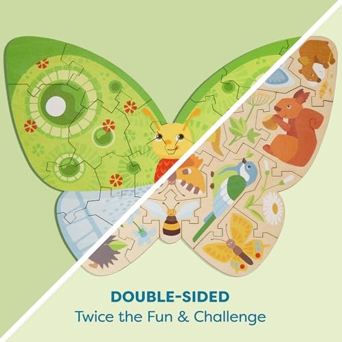 Haba puzzle animaux 2-en-1 Papillon carton coloré pour enfants-2