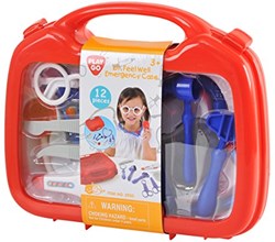 Play mallette de docteur jouet rouge plastique 12 pièces pour enfants