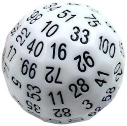 Foam Brain Games dé géant 45mm D100 blanc - jouet éducatif