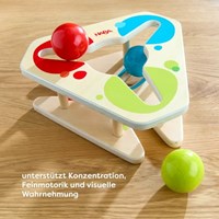 Haba circuit à billes bébé - jouet piste en bois colorée-3